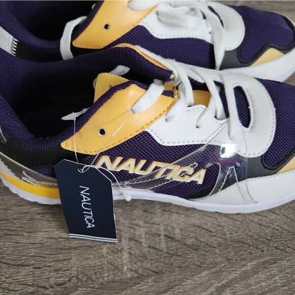 NAUTICA NEW MEN'S ATHLETIC SHOES SIZE 7 WHITE/YELLOW COLOR. - Picture 3 of 5